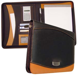 Zipped Leather Conference Folder - 90