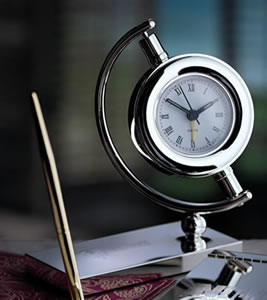 A33-S Silver Plated Gyroscope Clock