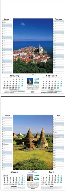 Around the World Memo Wall Calendar