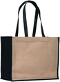 Natural / Black Jute Tote Bag