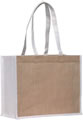 Natural / White Jute Tote Bag