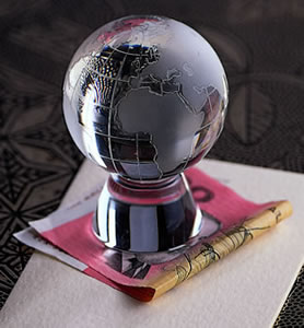 HPG Crystal Globe Paperweight