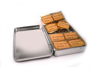 Printed Biscuits in a Tray
