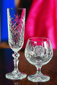 ROW CF/ROW BG Cut Champagne Flute and Cut Brandy Glass