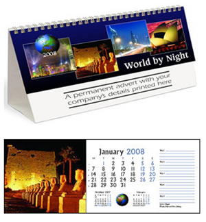 World by Night Desk Calendar