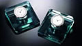 Jade Glass Paperweight Clock