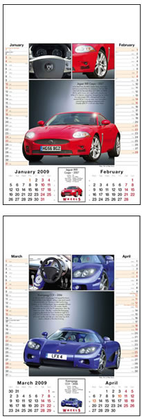 Wheels Memo Wall Calendar